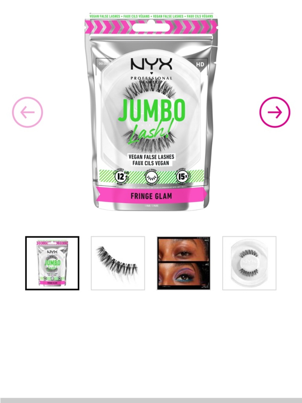 NYX Jumbo Lash Fringe Glam Vegan False Lashes